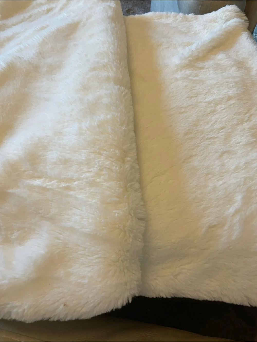 Two Plush Faux Fur Throw Pillow Covers